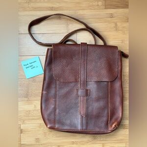 Duluth Trading Co Brown Leather Messenger Bag